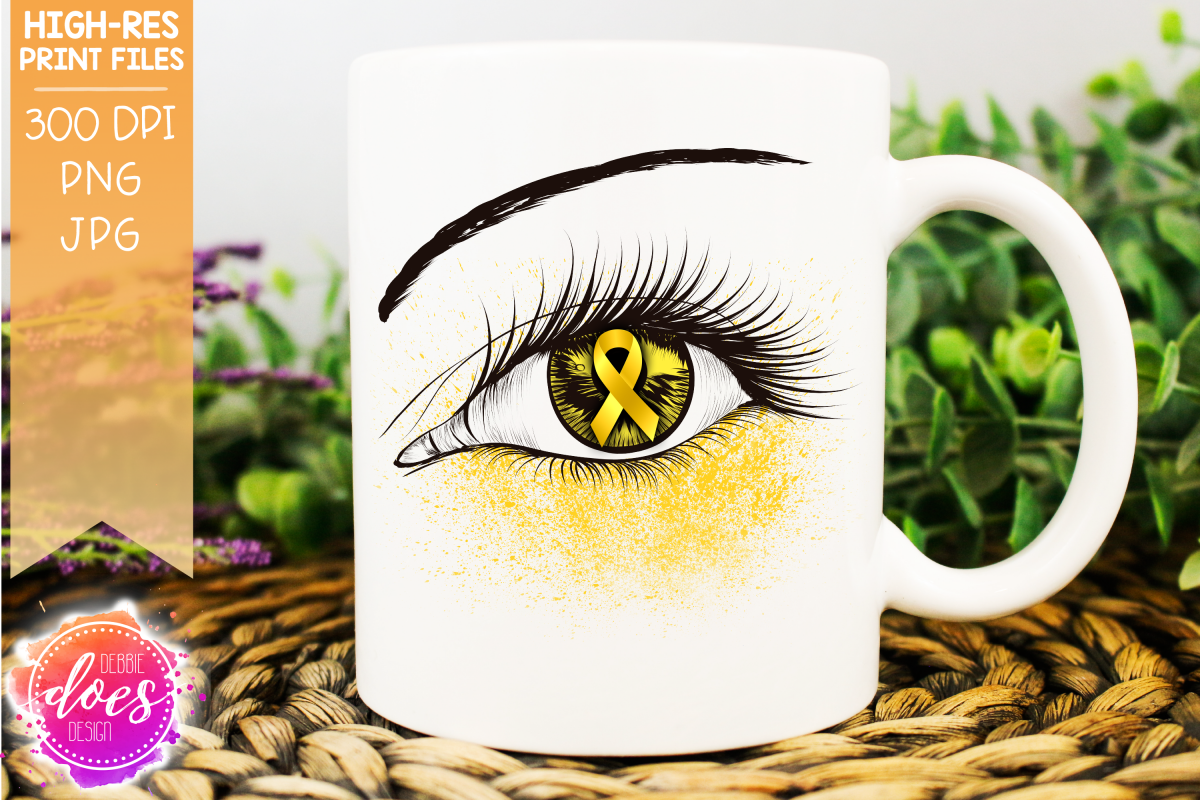 Yellow Awareness Ribbon Eye - Printable Design example image 1