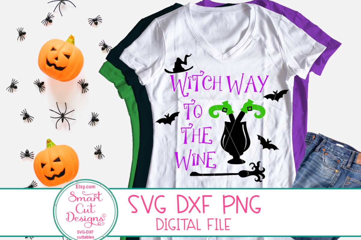 Witch Way To The Wine SVG, Adult Halloween SVG, Wine, Drink example image 1