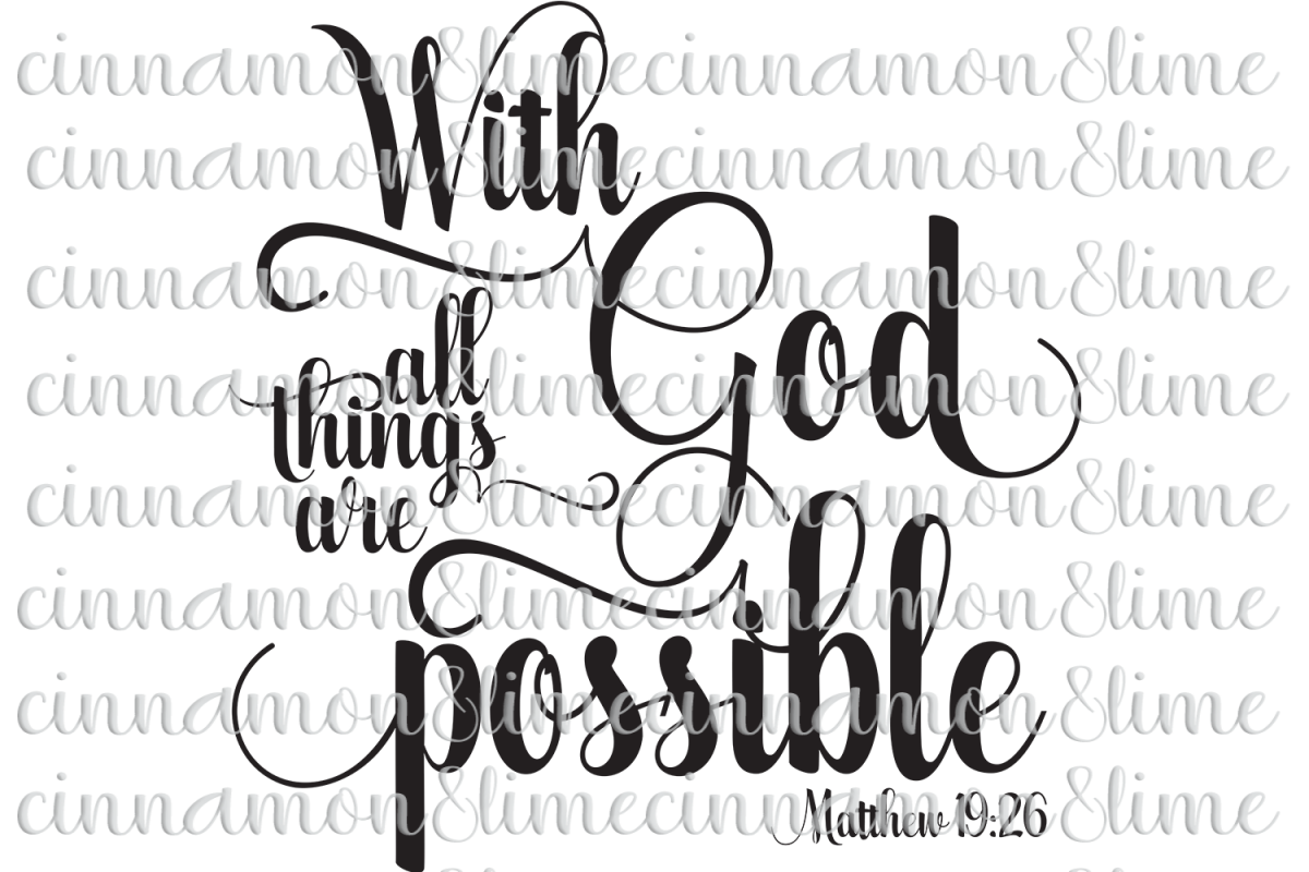 With God All Things Are Possible Christian SVG example image 1