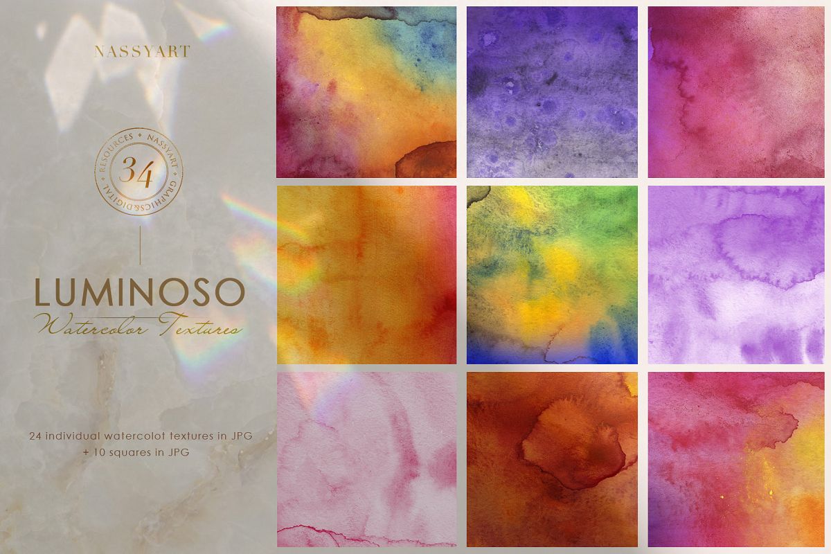 Luminoso Watercolor Textures example image 1