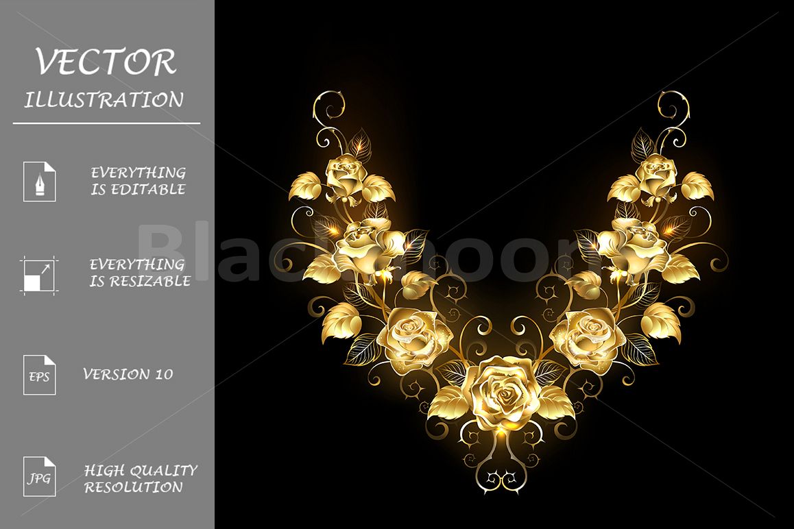 Symmetrical Pattern of Golden Roses example image 1