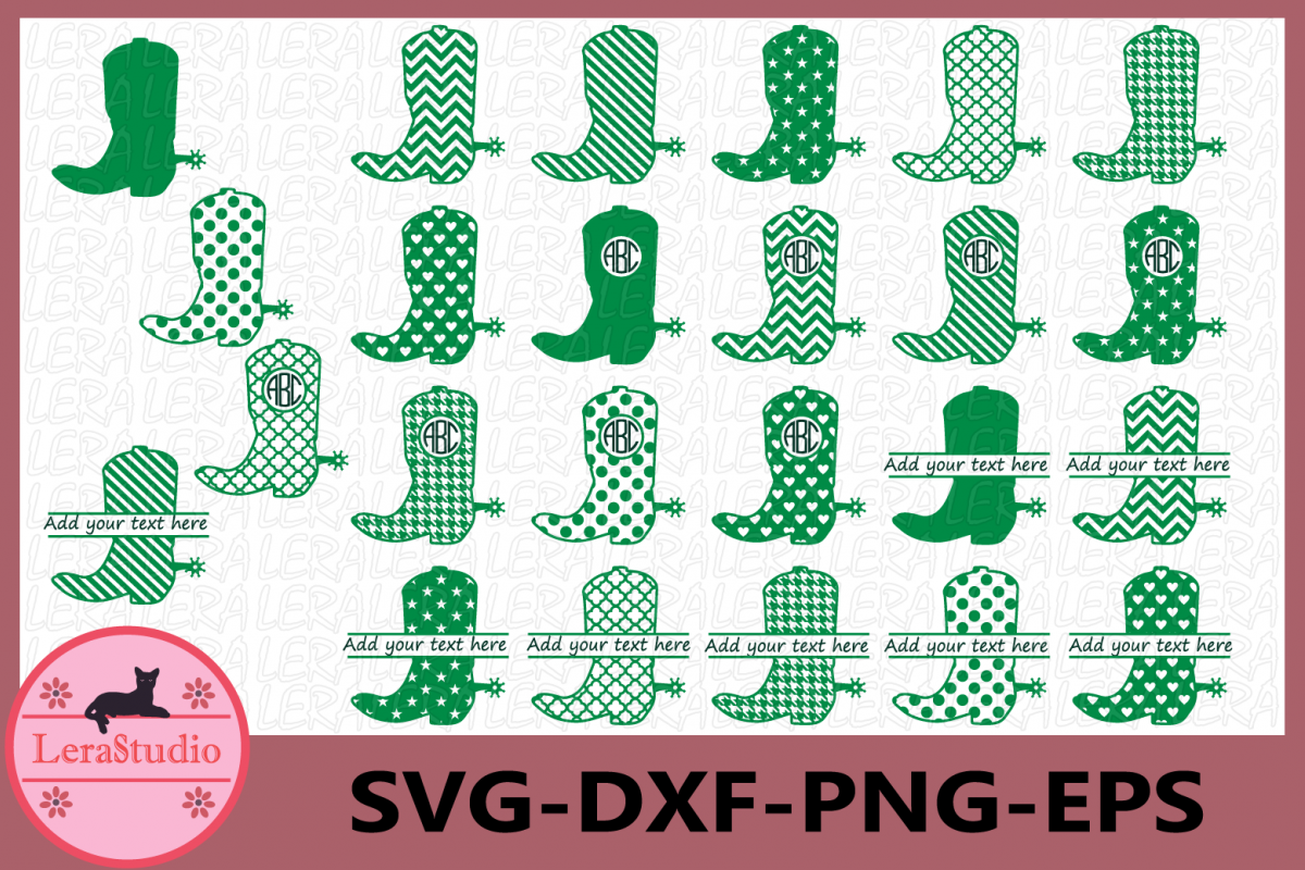 Cowboy Boot Monogram Svg, Cowboy SVG File, Cowboy Boot Cut example image 1