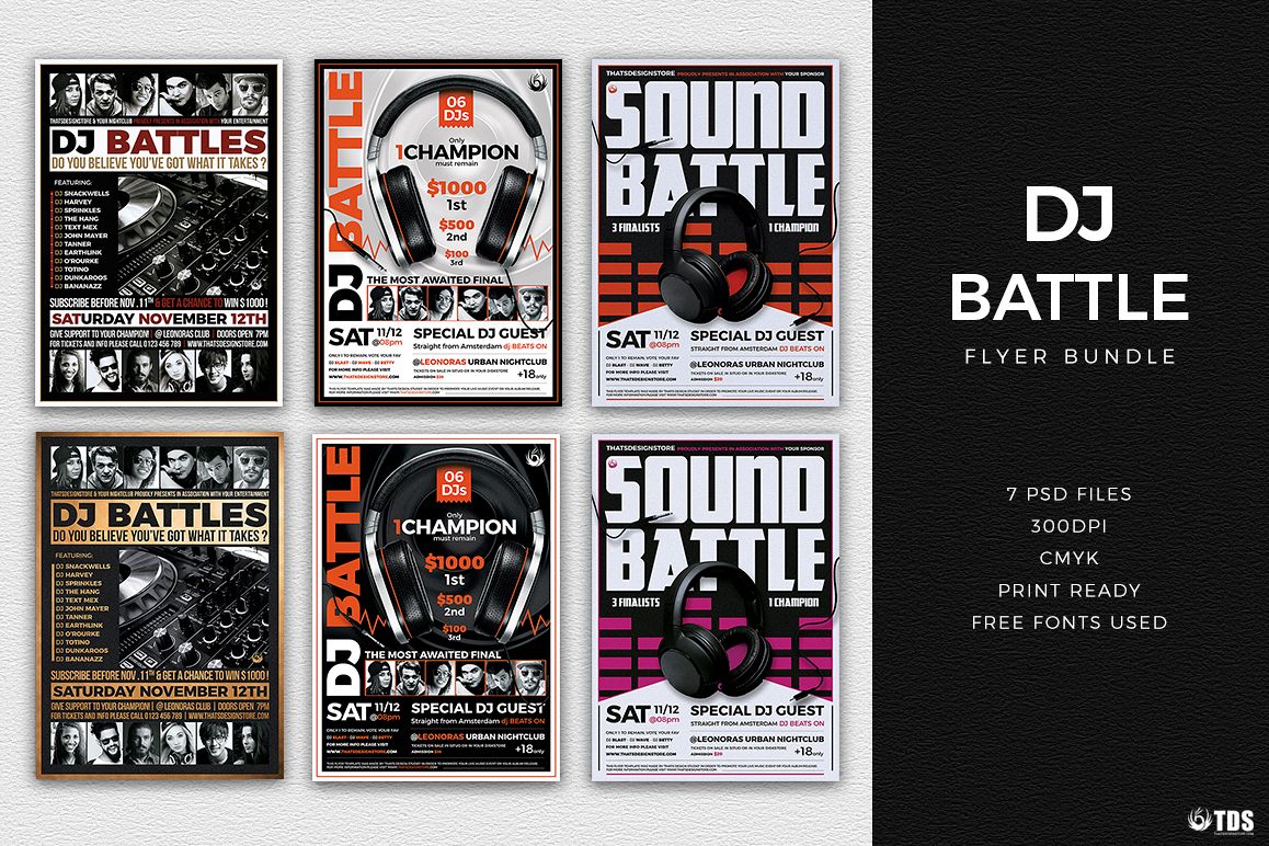 DJ Battle Flyer Bundle example image 1