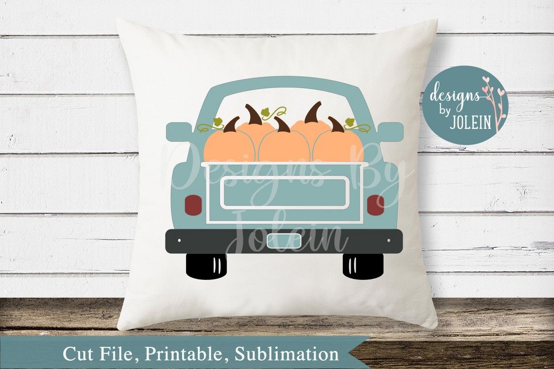 Fall Truck SVG, png, eps, sublimation, DXF example image 1