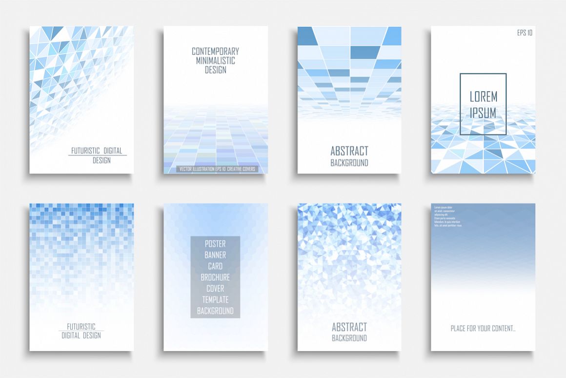 Blue mosaic digital covers,brochures example image 1