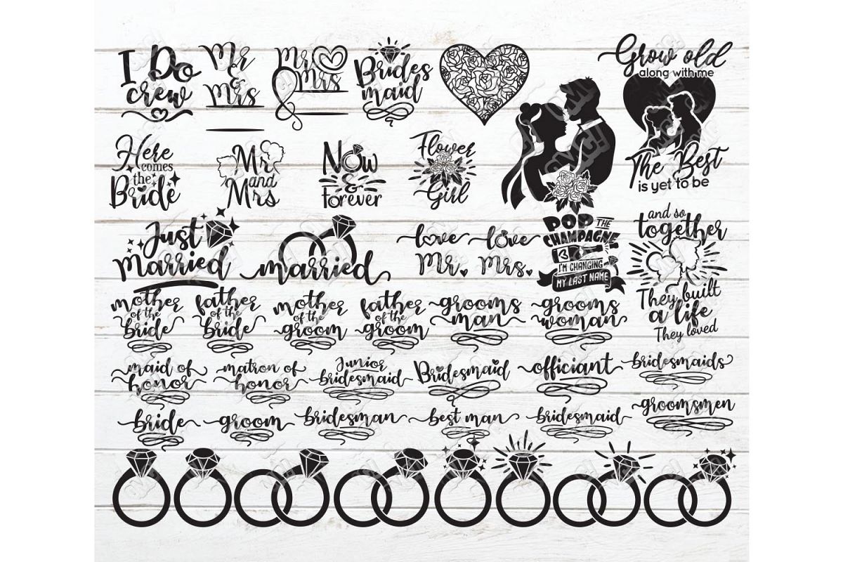 Wedding Day SVG Bundle #2 in SVG, DXF, PNG, EPS, JPEG example image 1
