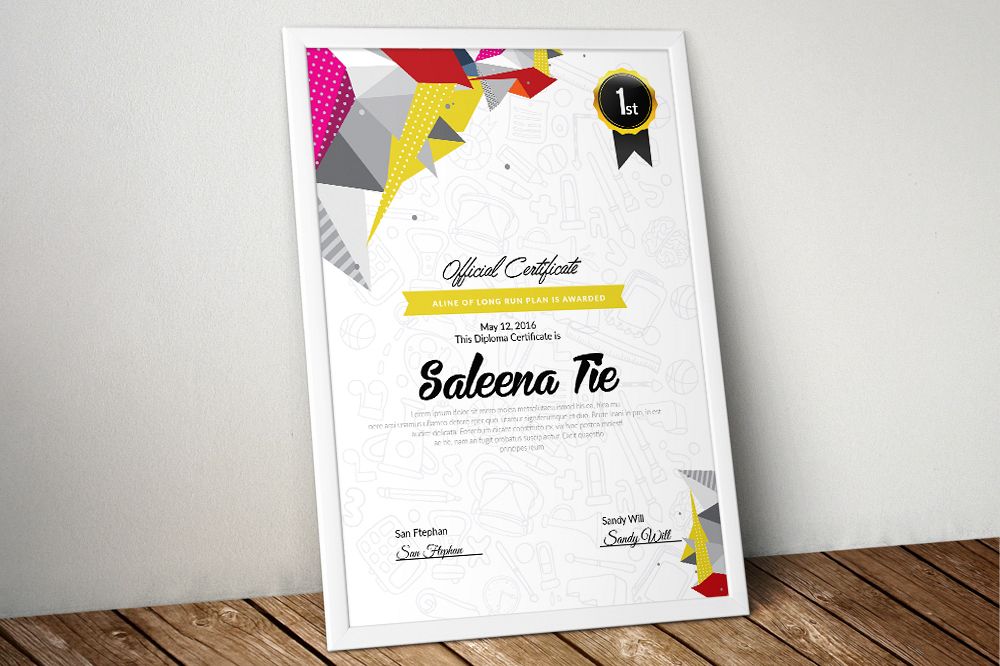 Certificate & Diploma Template example image 1
