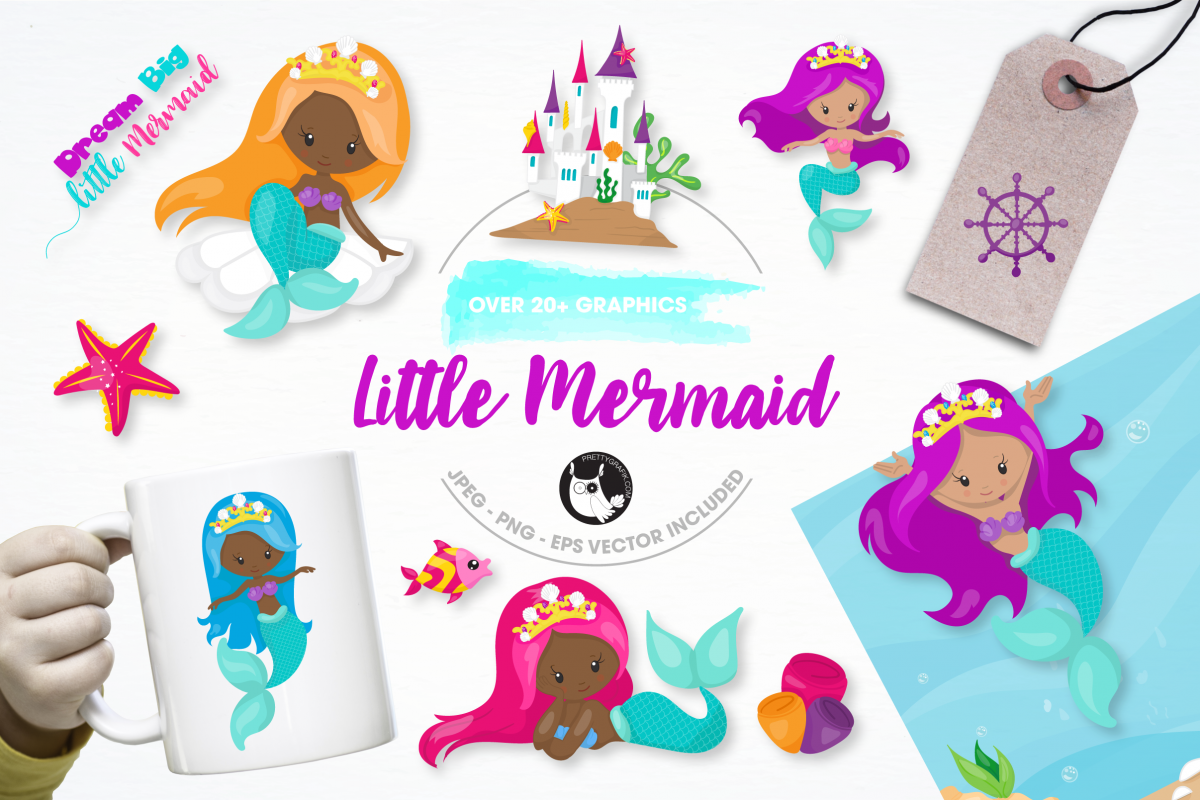 little mermaid graphics and illustrations example image 1
