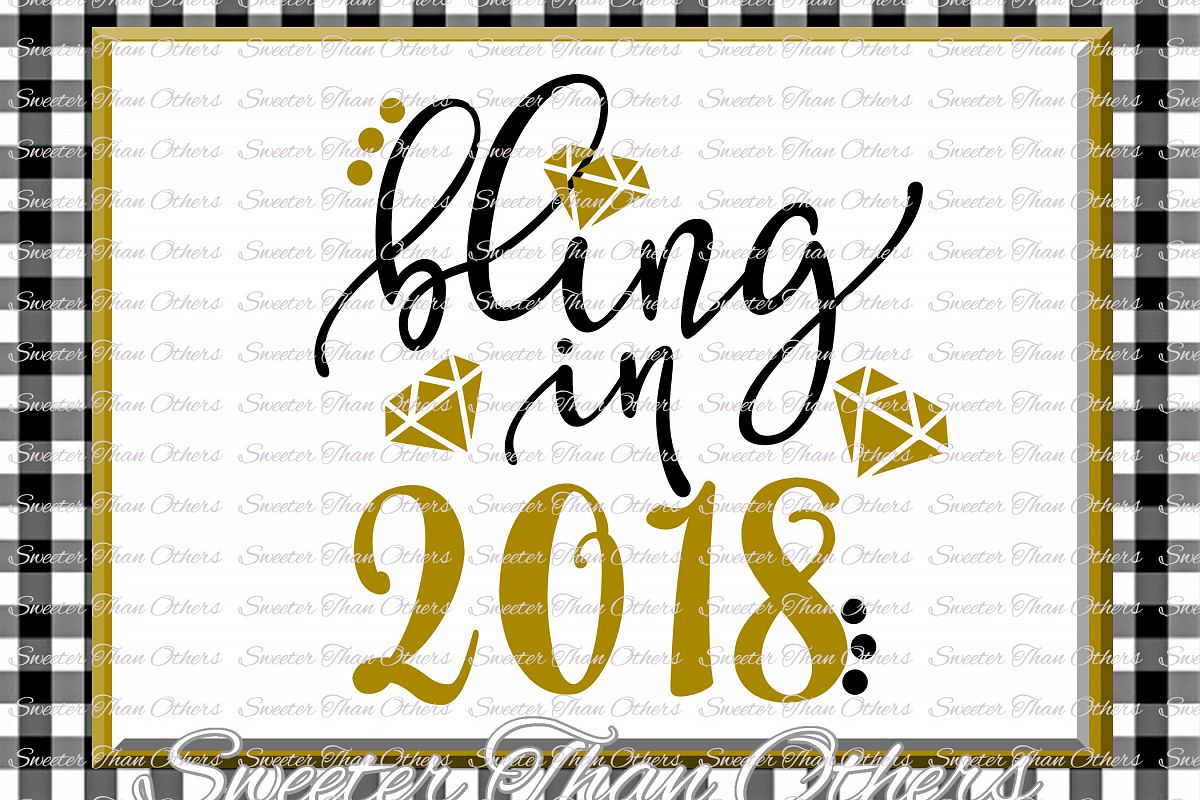 Bling in 2018 svg, New Year 2018 SVG example image 1