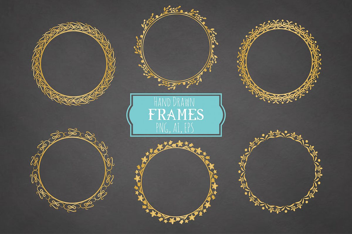 Hand Drawn Frames Vector + Png example image 1