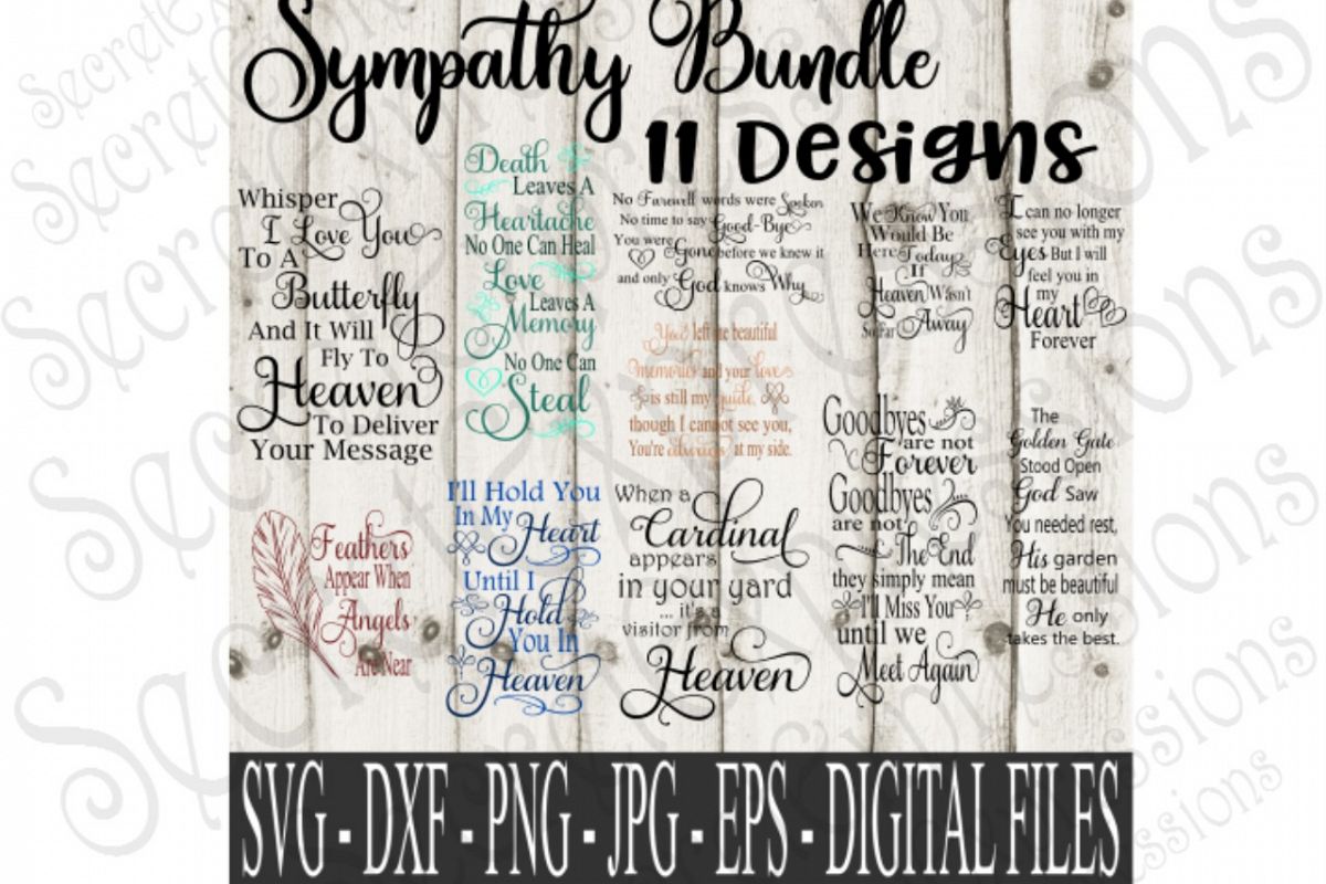 Download Sympathy SVG Bundle Memorial SVG Set 11 Designs (99144 ...