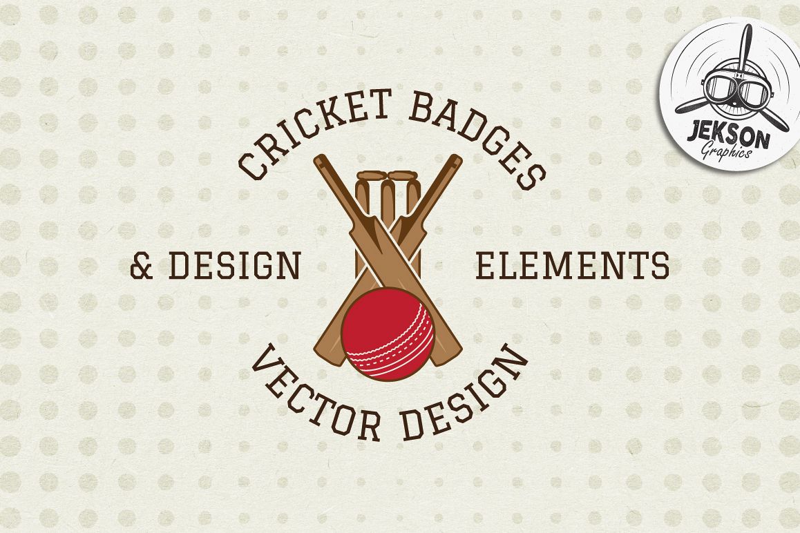 Cricket Badges & Design Elements example image 1