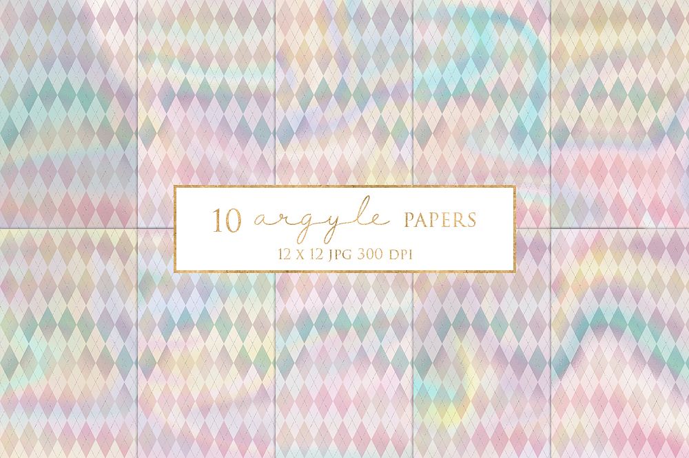 10 Pretty Argyle Magical Digital Papers example image 1