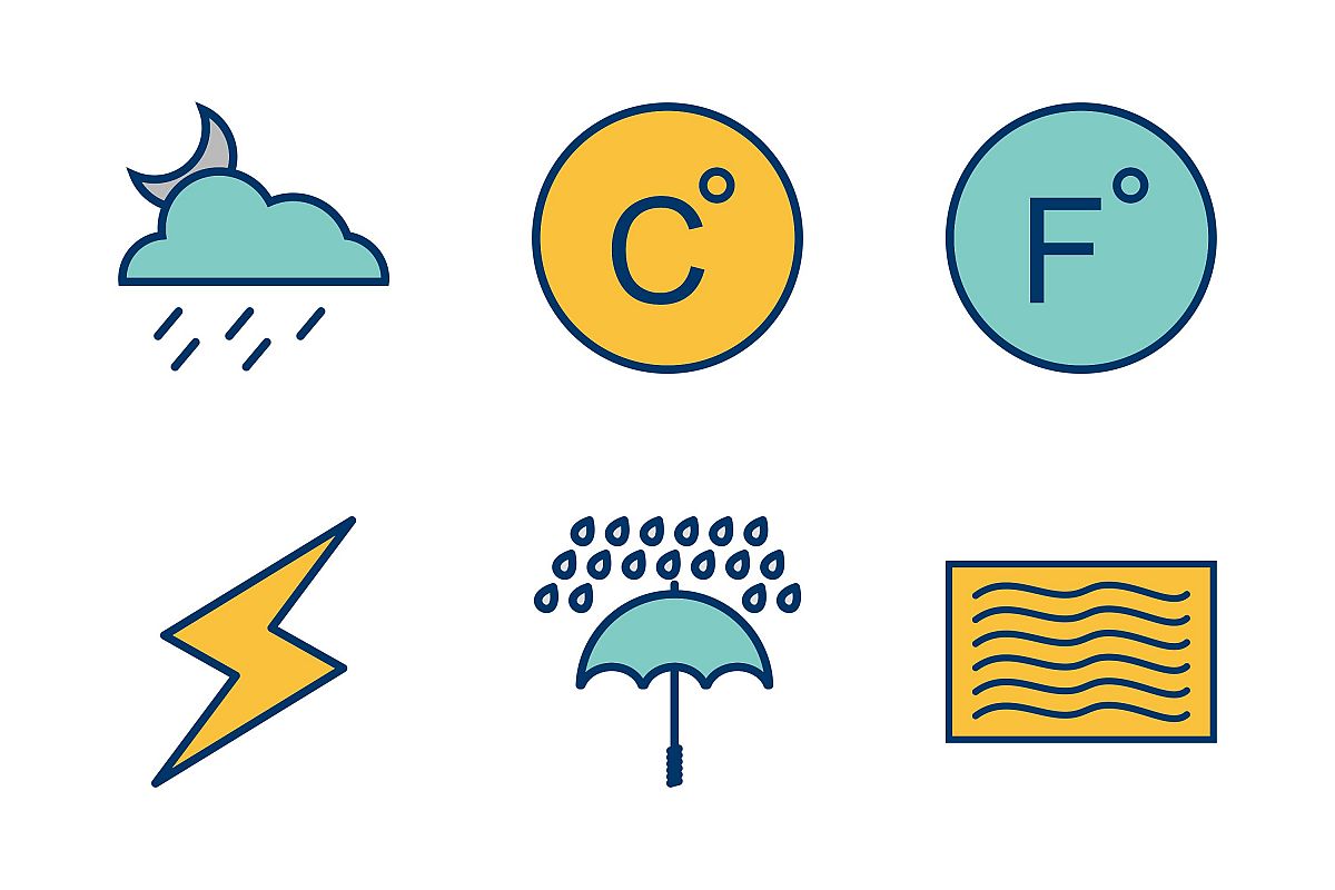Set Of Weather And Season Icons example image 1