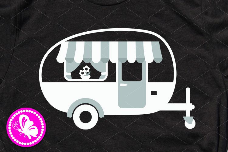 Camping trailer clip art Camp sign shirts design Cricut Png example image 1