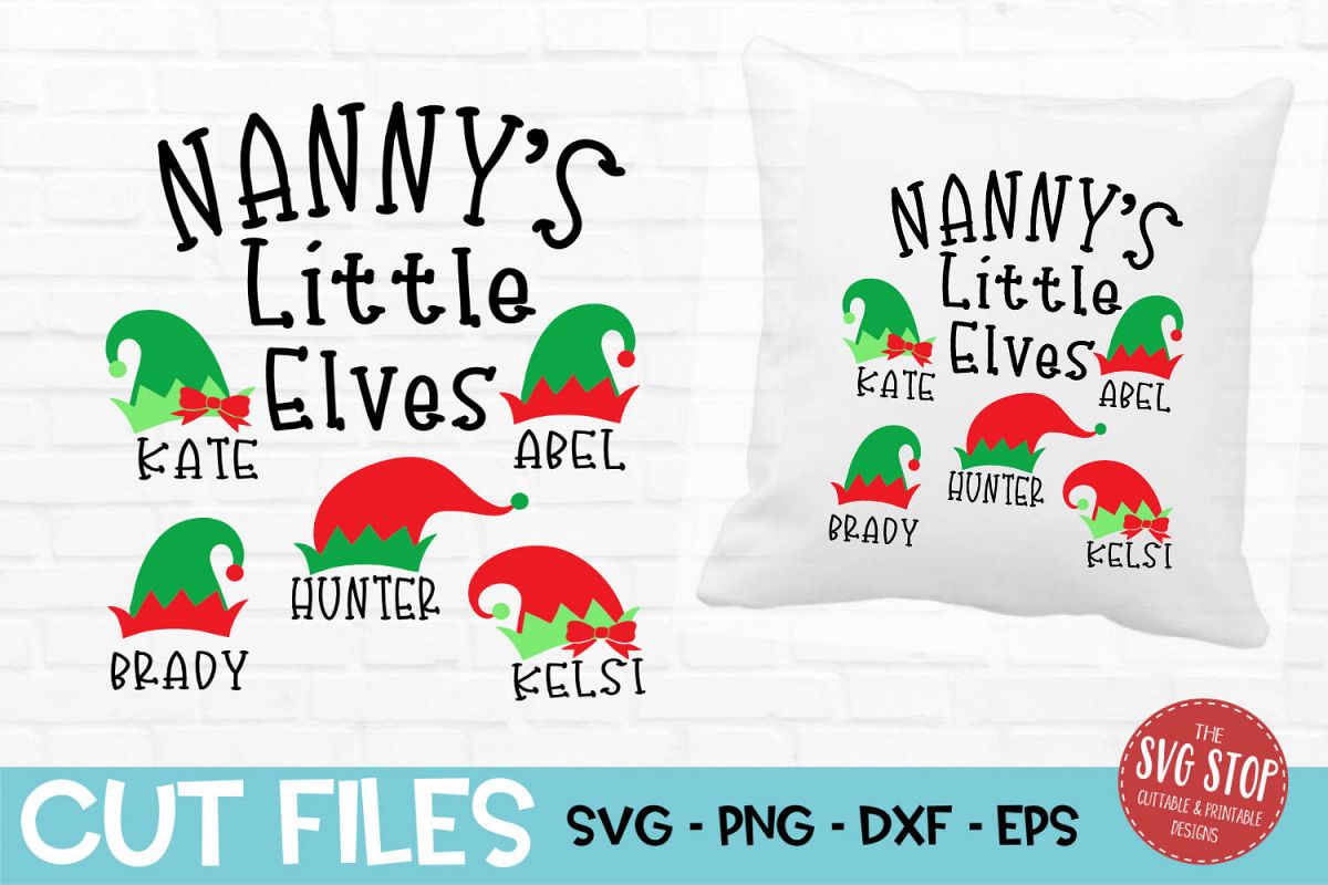 Nanny Little Elves Christmas SVG, PNG, DXF, EPS example image 1