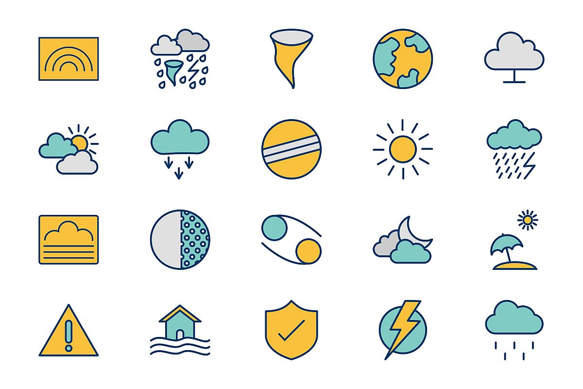 Set Of Weather And Season Icons example image 1