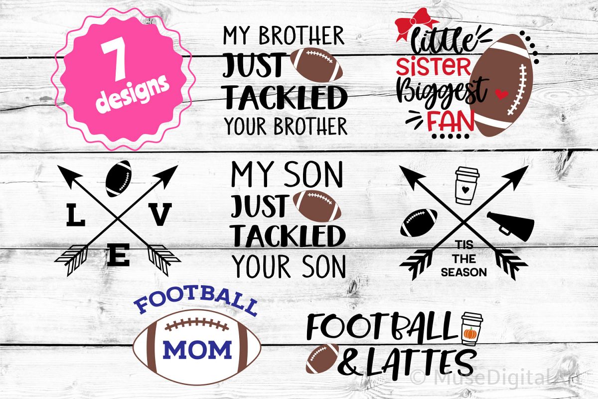 Football Svg Bundle, Cheer Football Shirt Svg, Biggest Fan example image 1