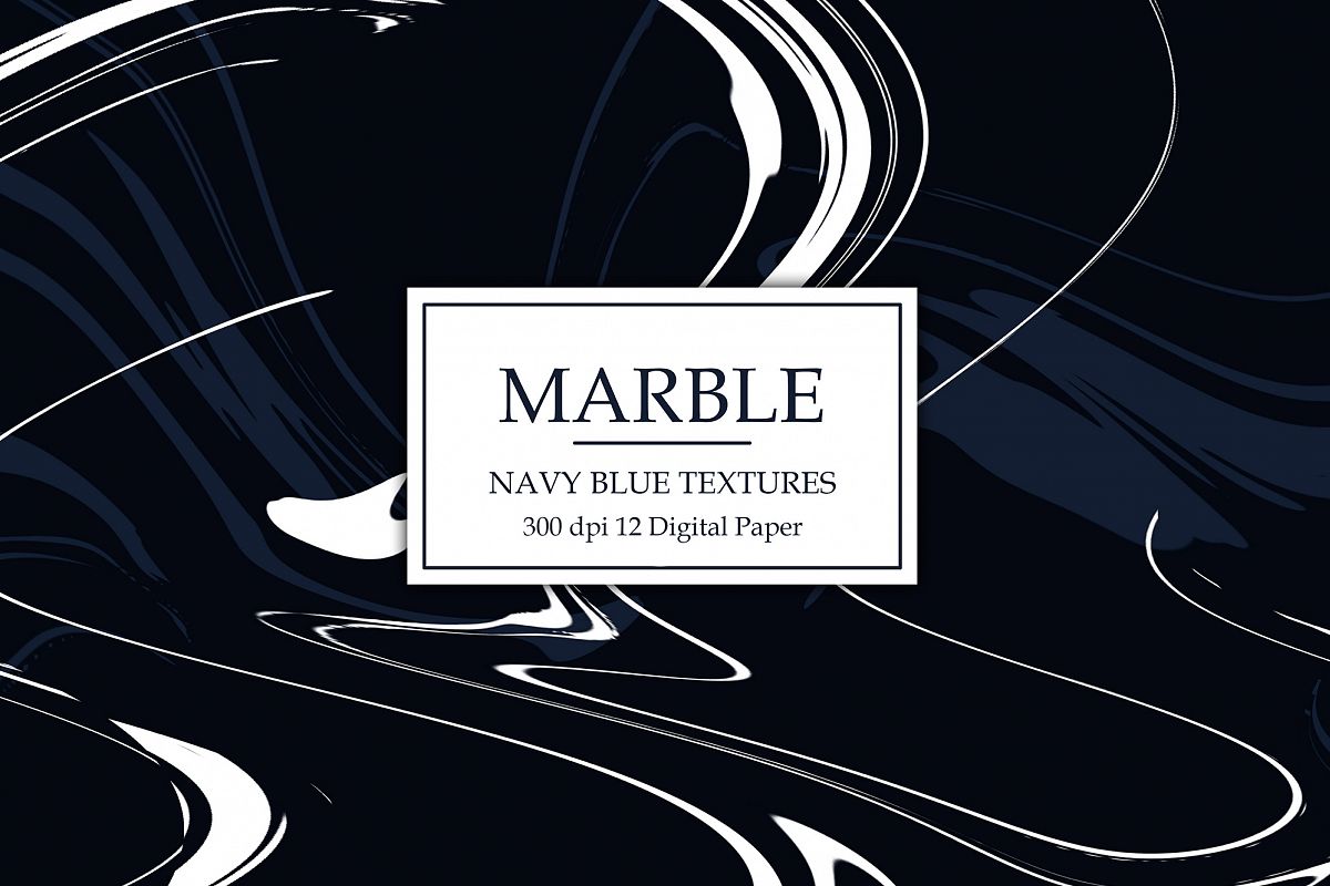 Navy Marble Digital Paper example image 1