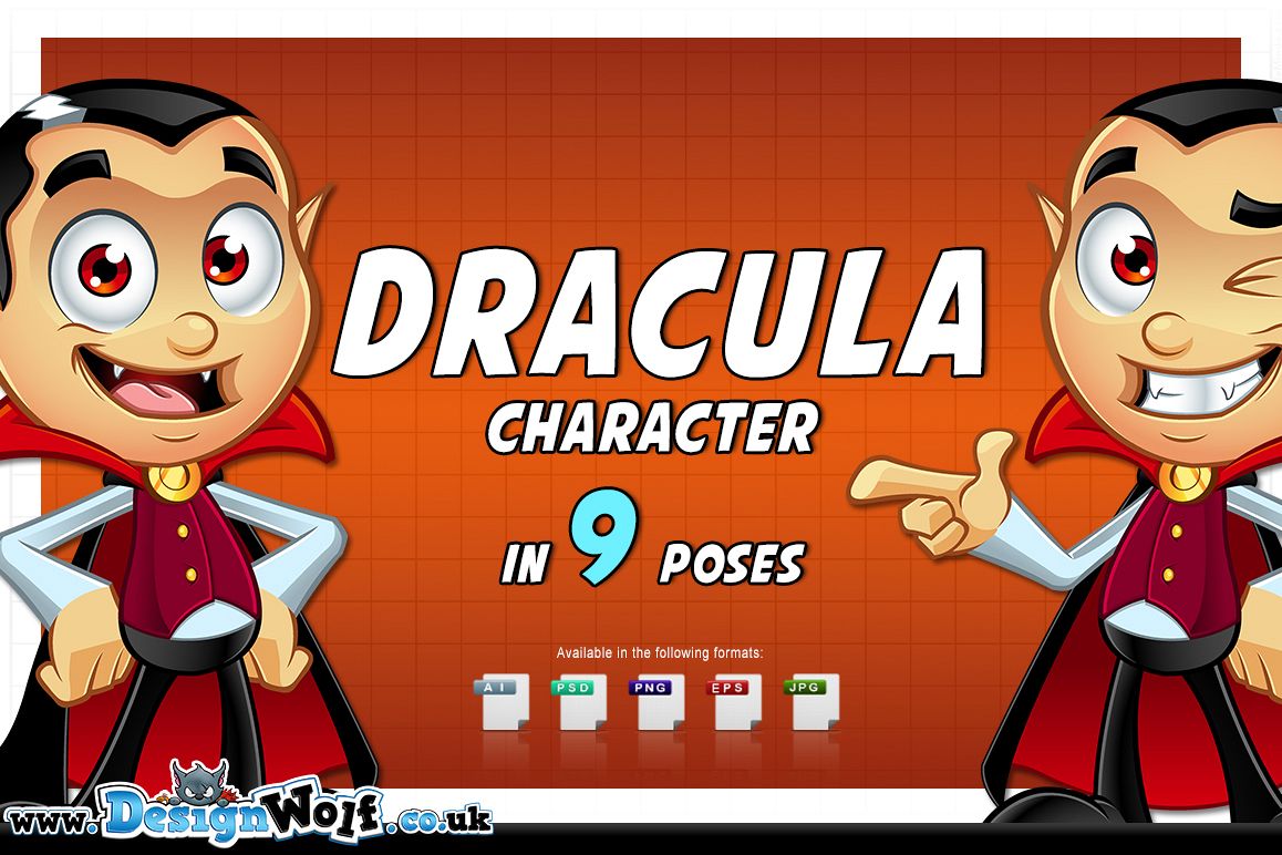 Dracula Character - In 9 Poses example image 1