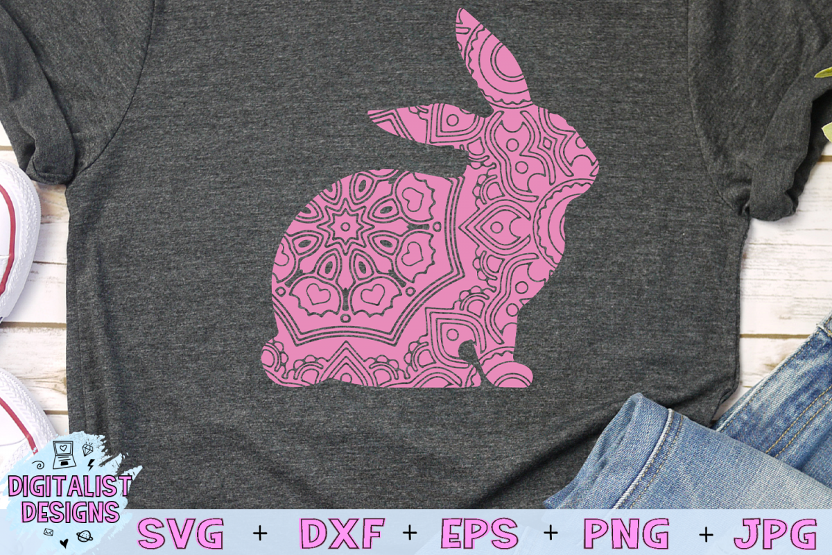 Mandala Bunny SVG example image 1