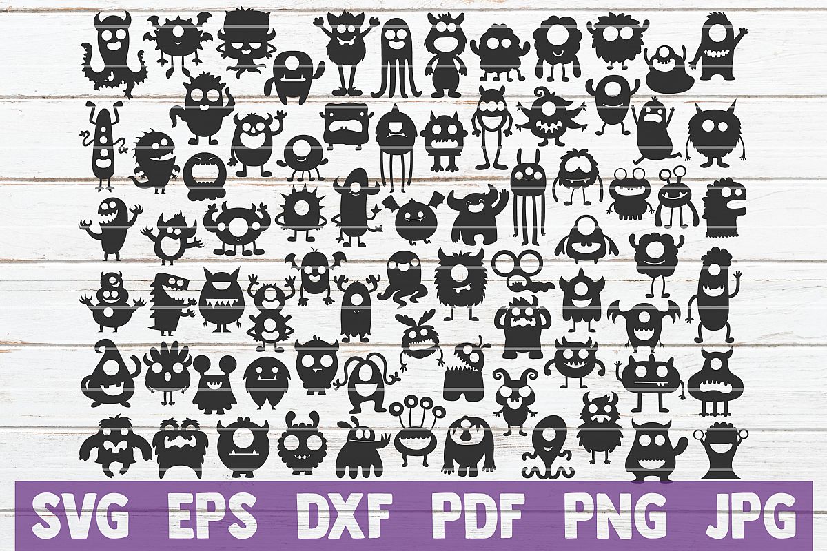 Cute Mini Monsters SVG Cut Files | commercial use example image 1