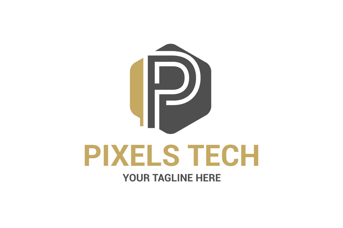 P letter hexagon logo example image 1