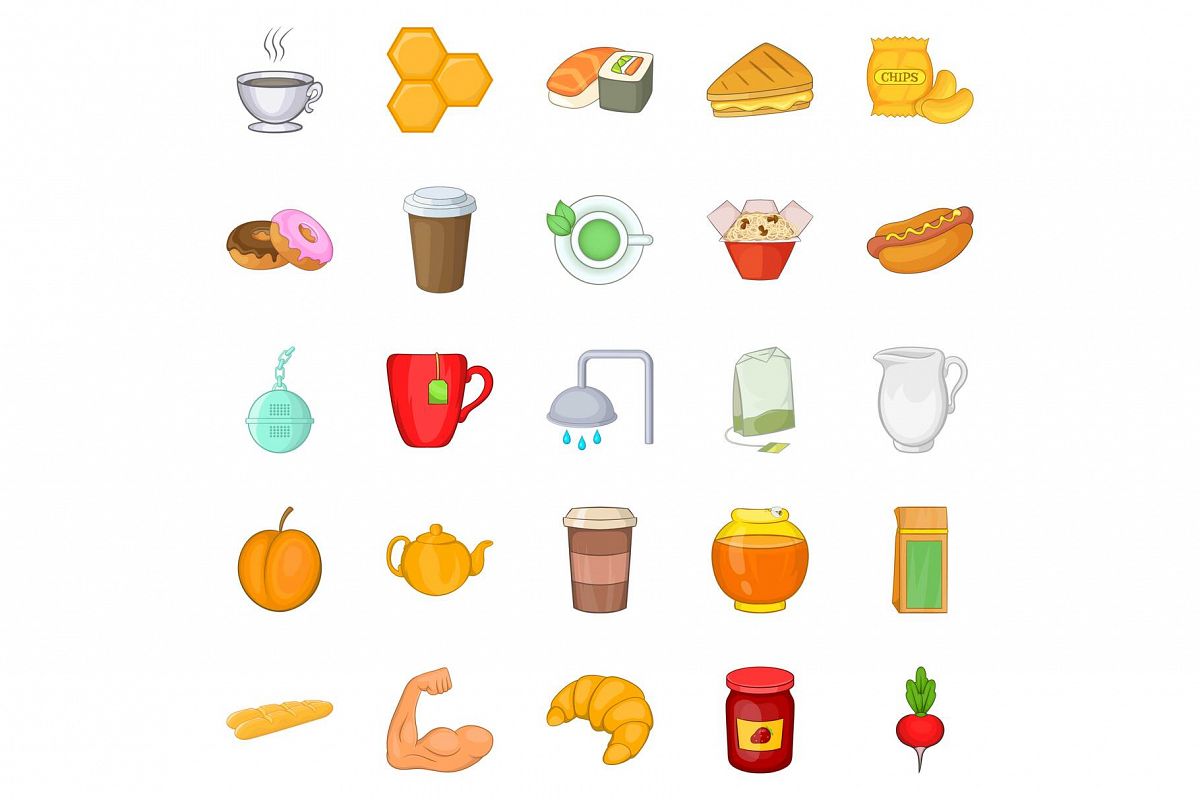 Mead icons set, cartoon style example image 1