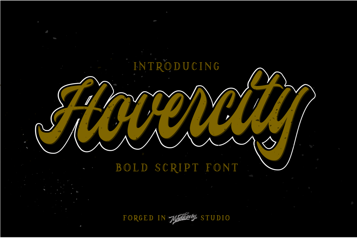 Hovercity script font example image 1