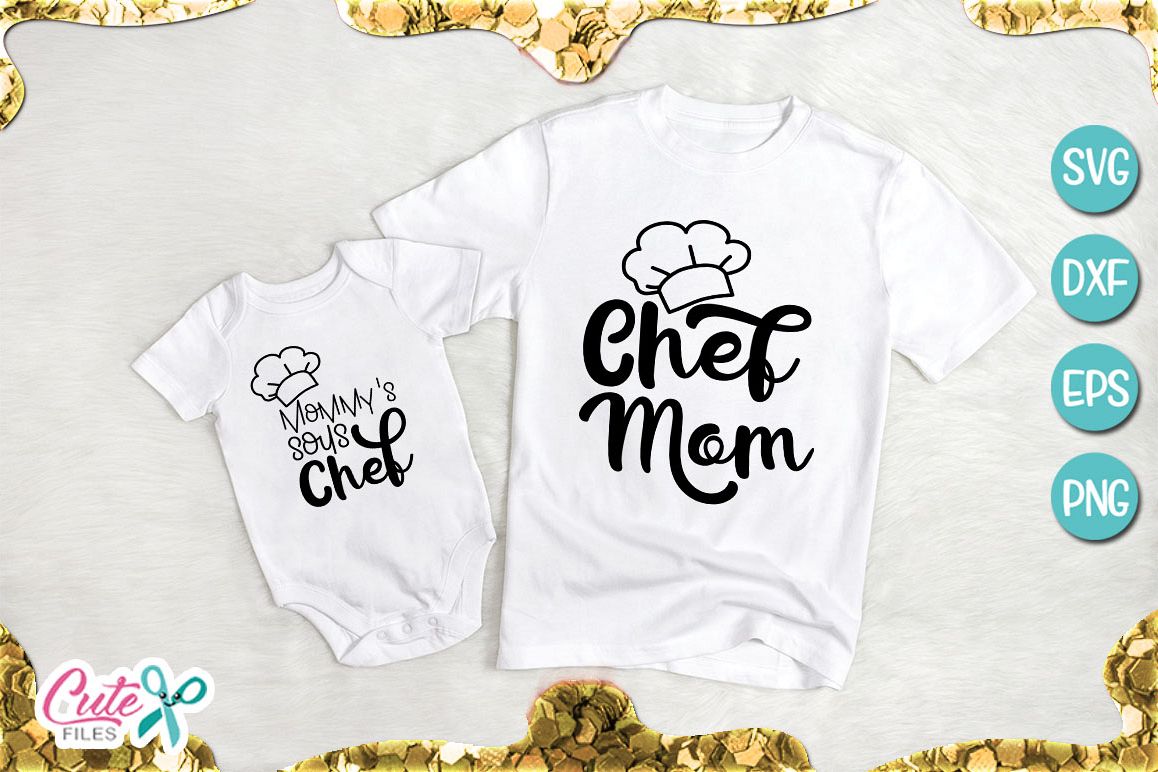 Chef mom and sous chef baby SVG cut file example image 1