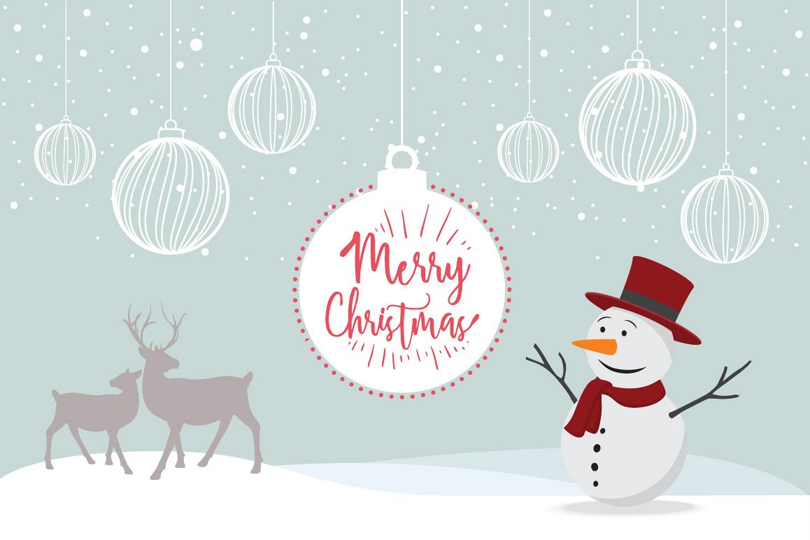 Merry Christmas elements snowman poster example image 1