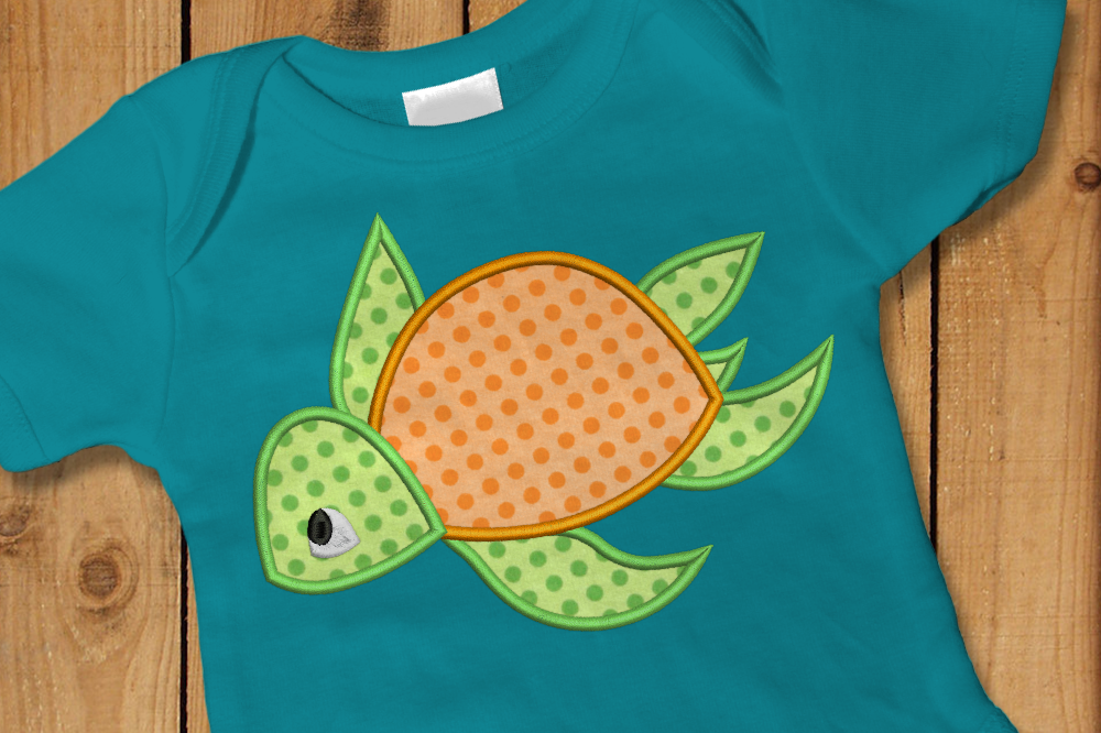 Sea Turtle Applique Embroidery Design