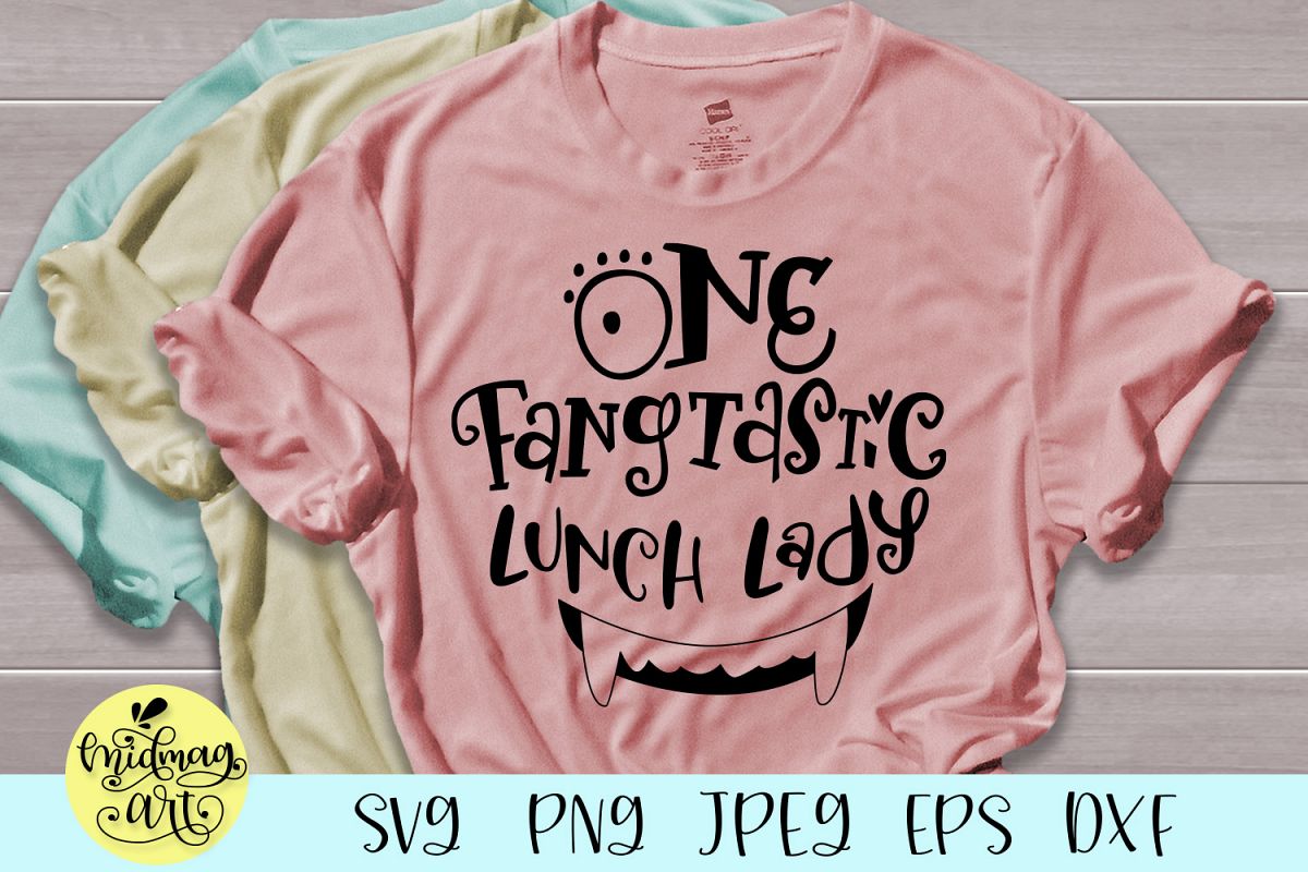 One fangtastic lunch lady svg, lunch lady halloween svg example image 1