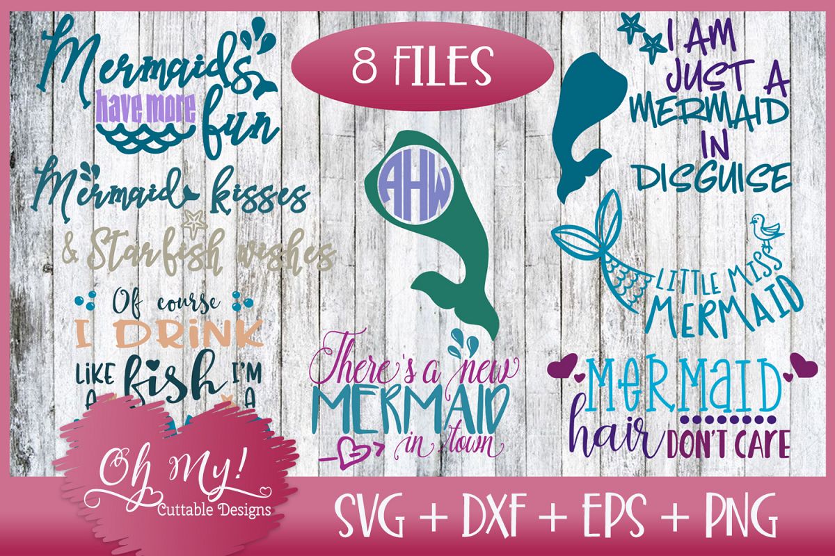 Download Mermaid Bundle - SVG EPS DXF PNG Cutting Files (104456 ...