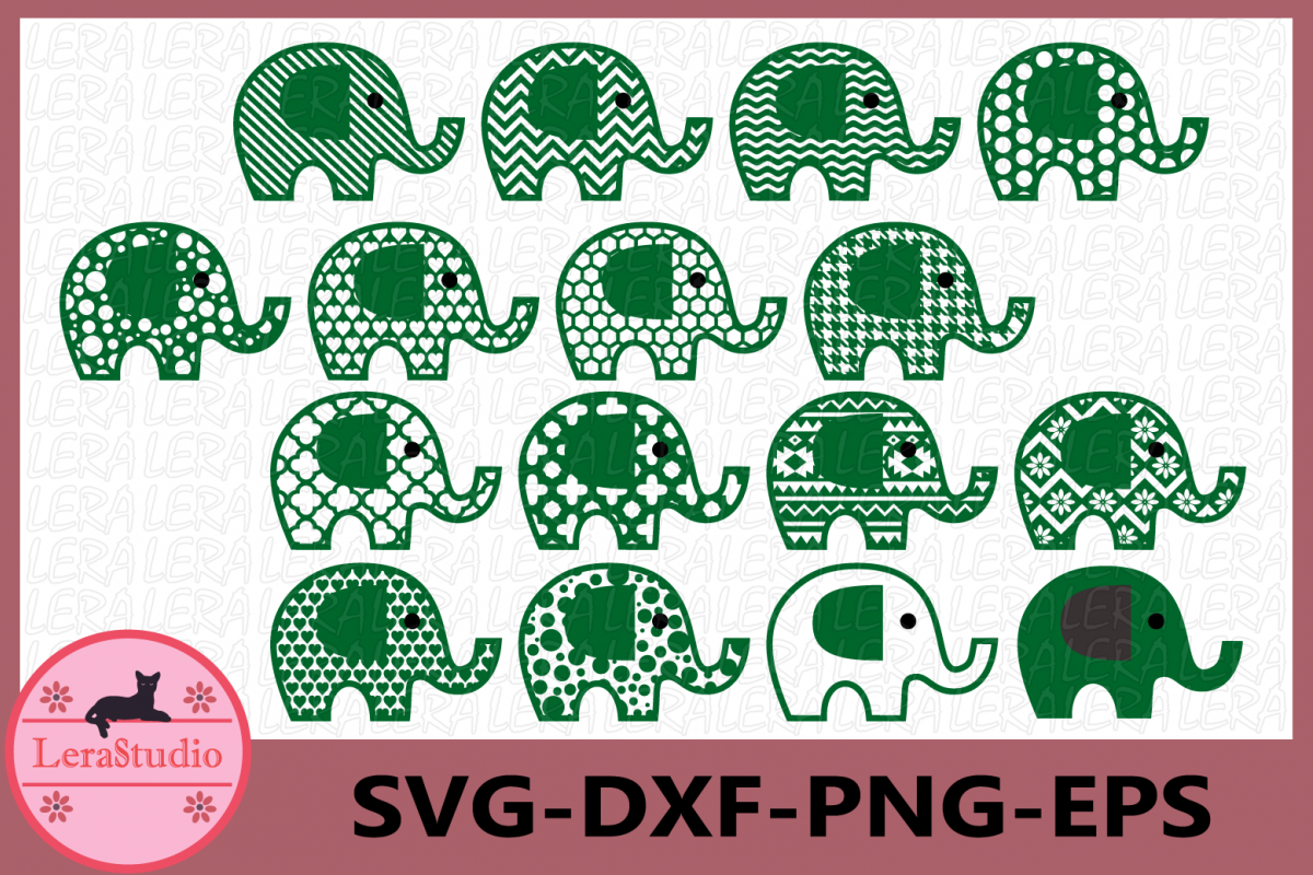 Elephant SVG, Elephant SVG File, Elephant Pattern svg example image 1