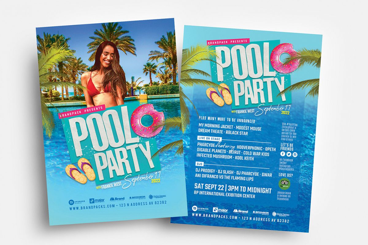 Pool Party Flyer Template example image 1