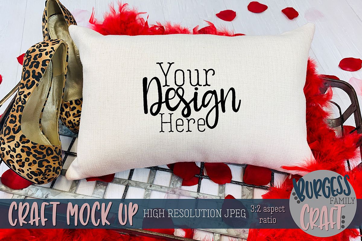 Valentine 12x18 pillow leopard print Craft mock up example image 1