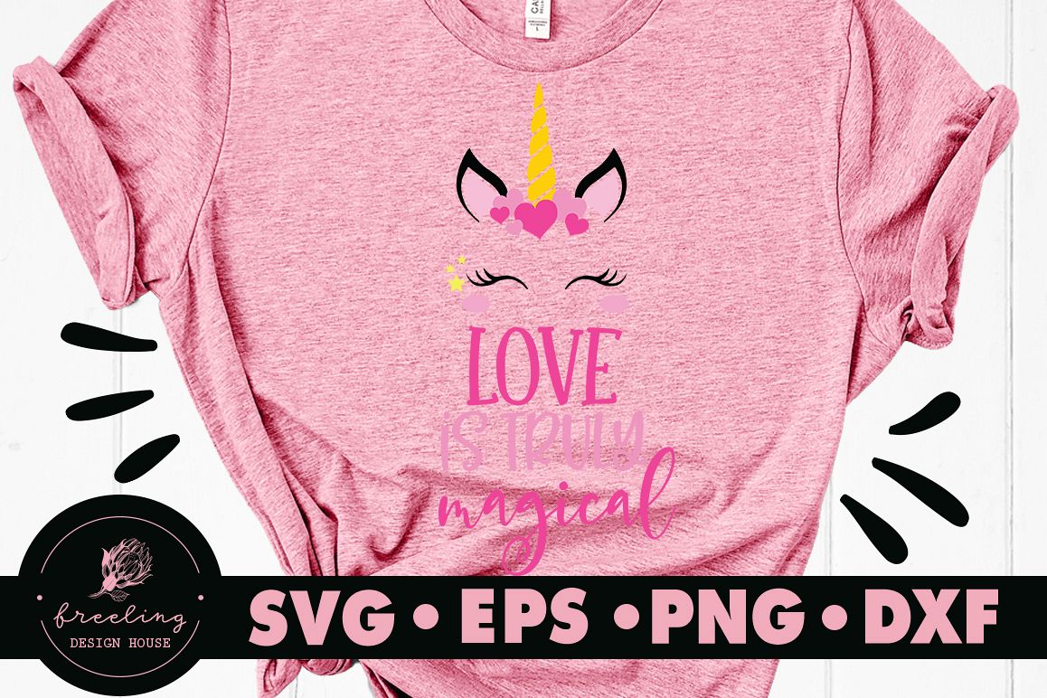 Unicorn Love Is Truly Magical SVG DXF EPS PNG example image 1