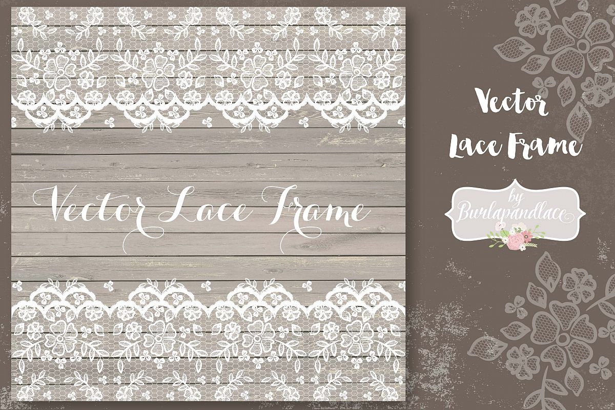 Vector lace frame wedding example image 1