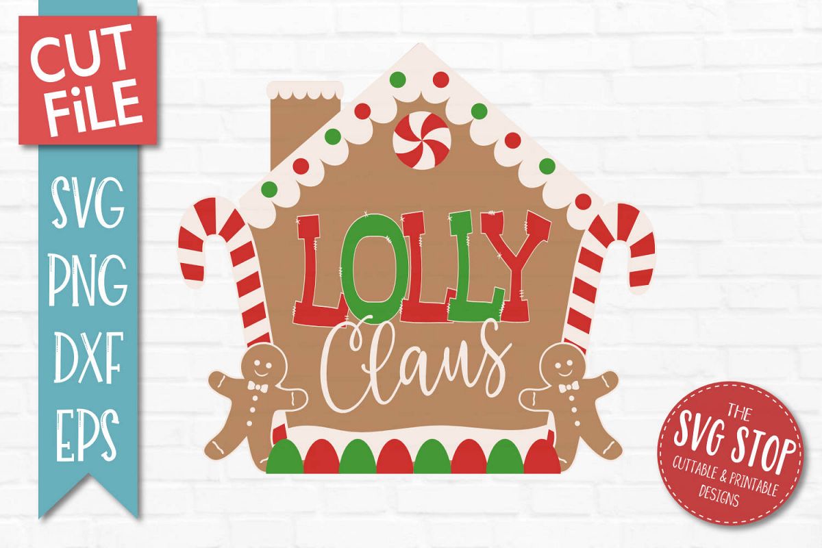 Lolly Claus Gingerbread Christmas SVG, PNG, DXF, EPS example image 1
