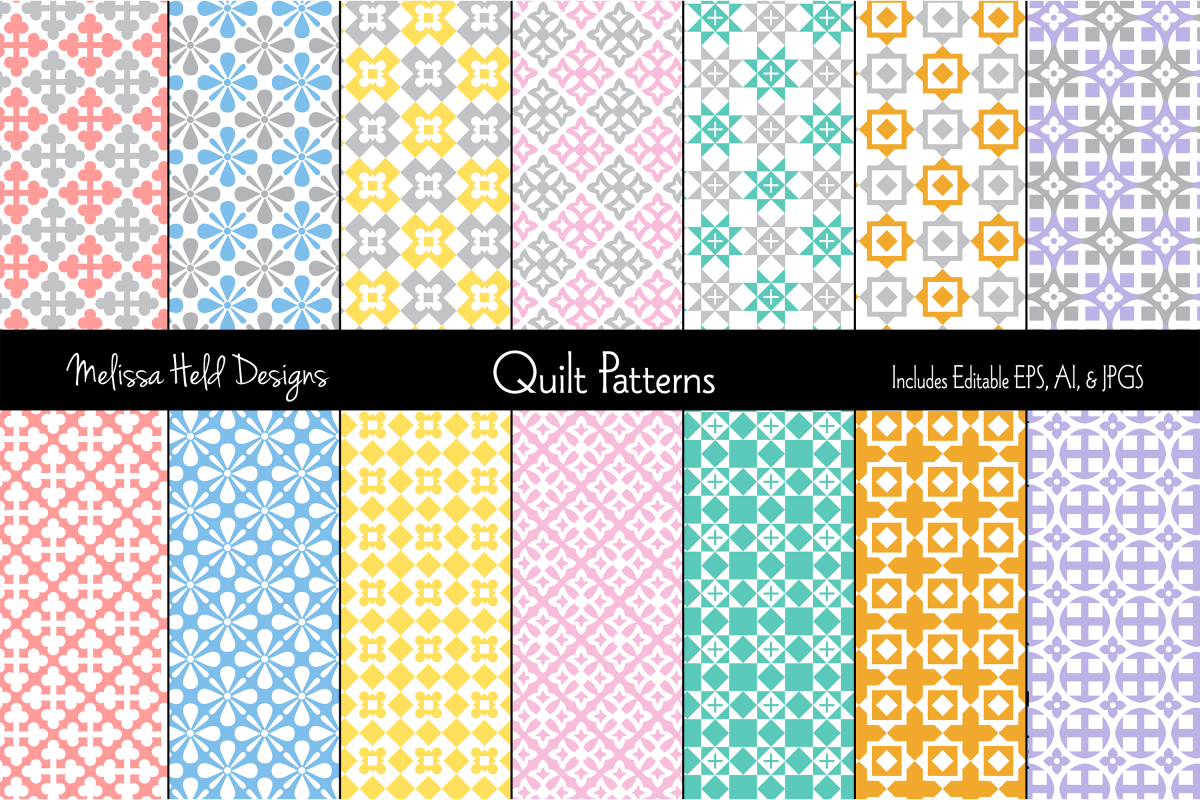 Pastel Geometric Quilt Patterns example image 1