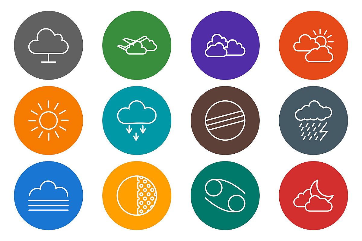 Set Of Weather And Season Icons example image 1