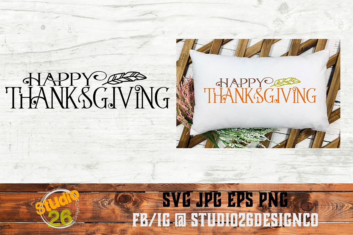 Happy Thanksgiving - SVG PNG EPS example image 1