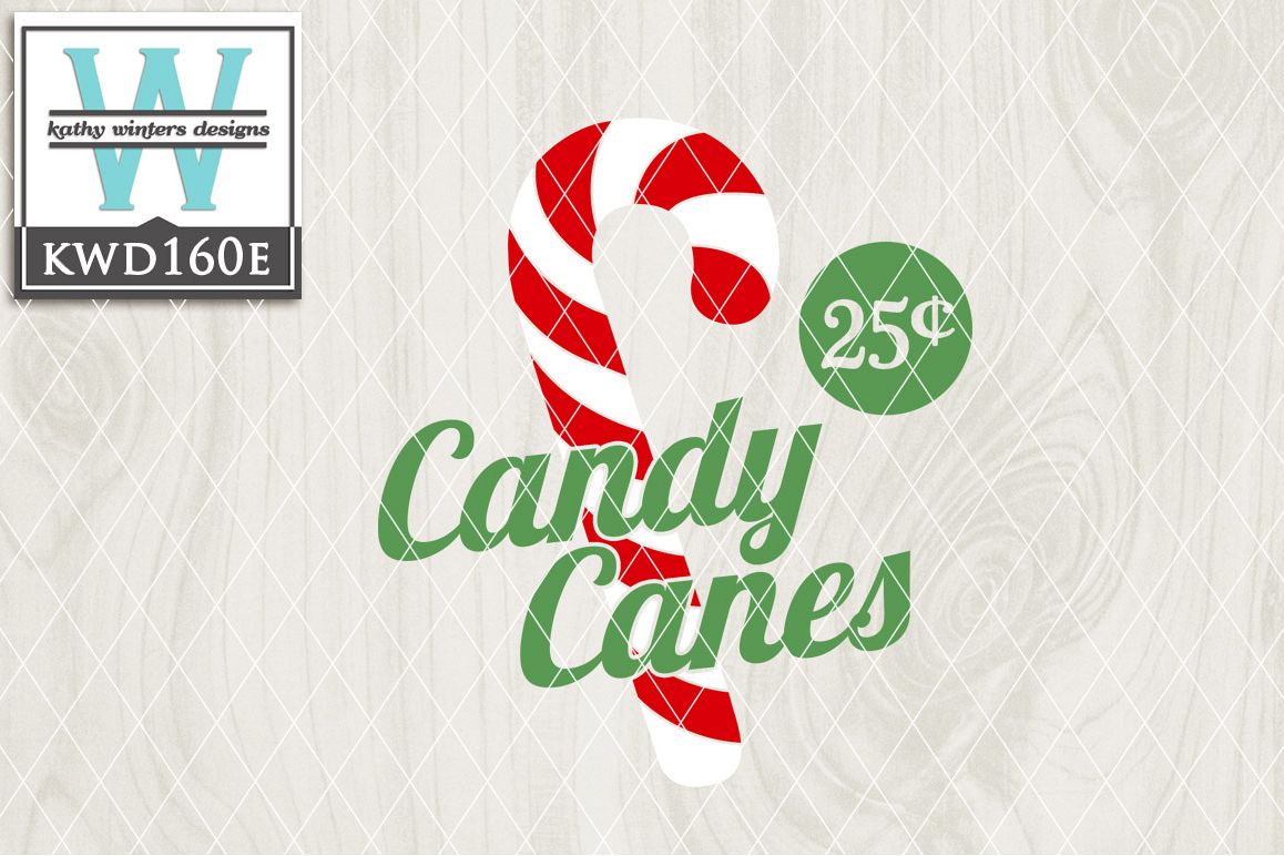 Christmas SVG - Candy Canes KWD160E example image 1