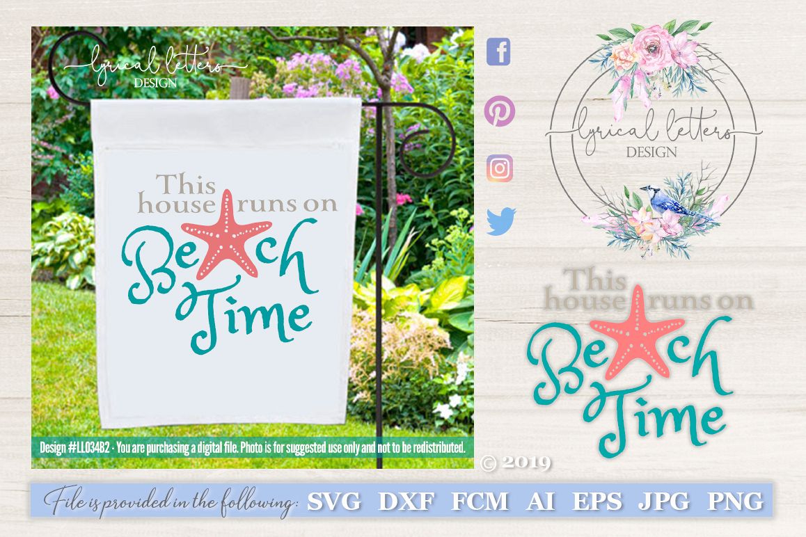 This House Runs On Beach Time SVG DXF LL034B2 example image 1