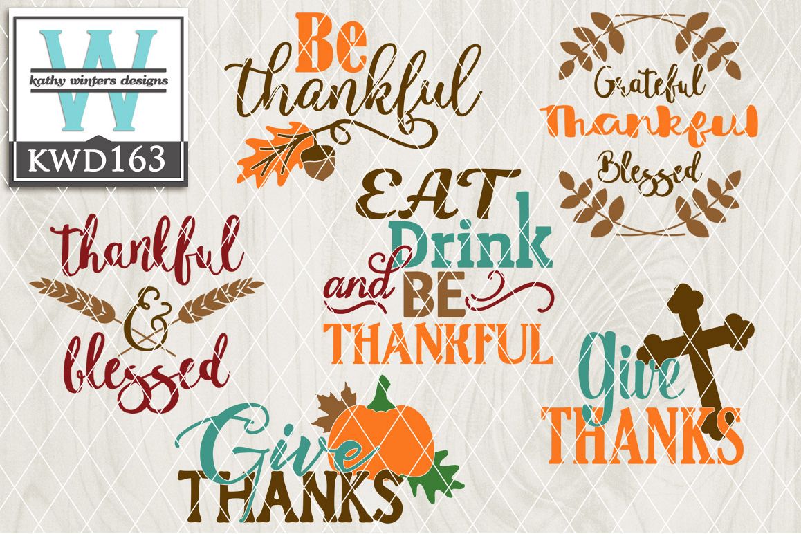 Thankful Cutting Files KWD163 example image 1