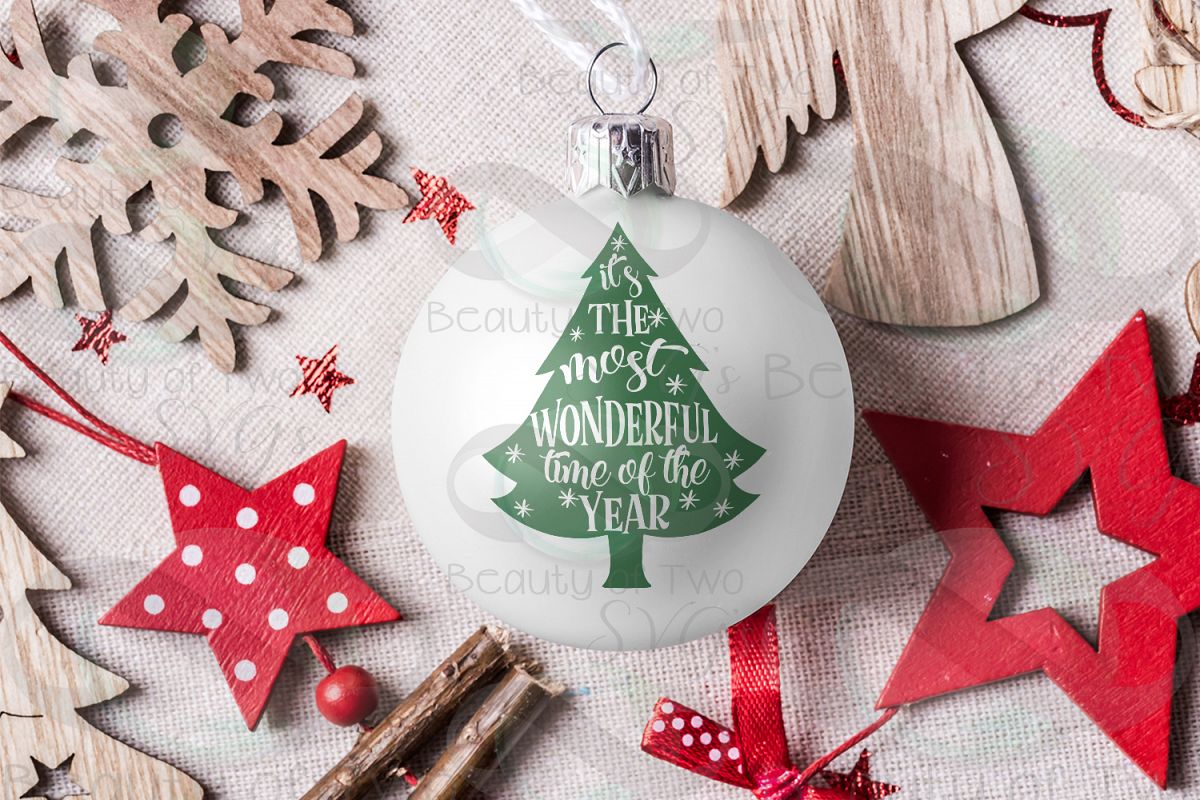 Download Christmas Ornament Svg Most Wonderful Time Of Year Tree Svg