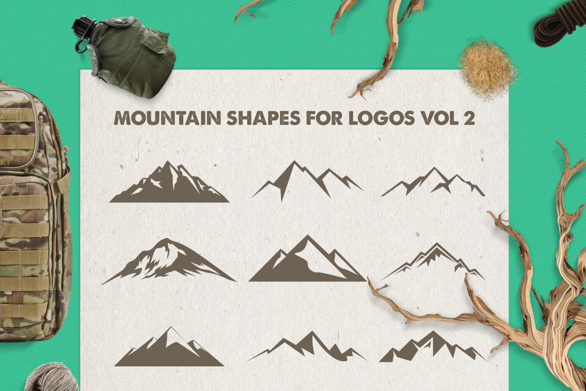 Mountain Shapes For Logos Vol 2 / Mountain Silhouette / Logo example image 1