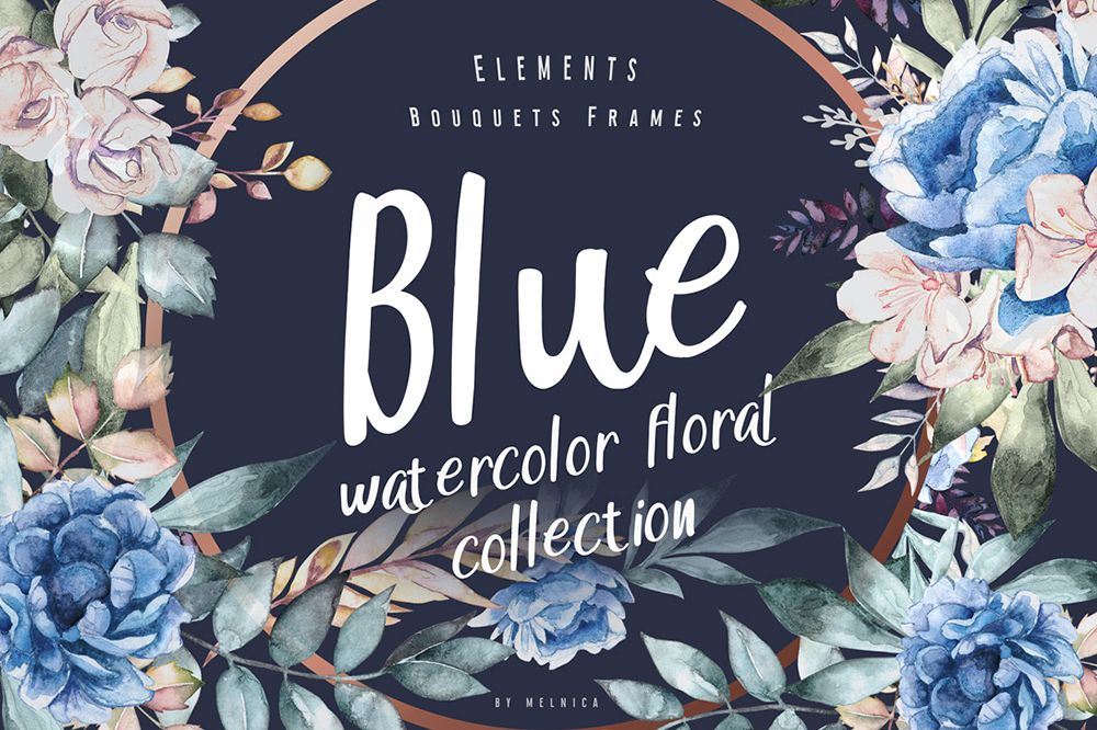 Blue - Floral Watercolor Collection example image 1