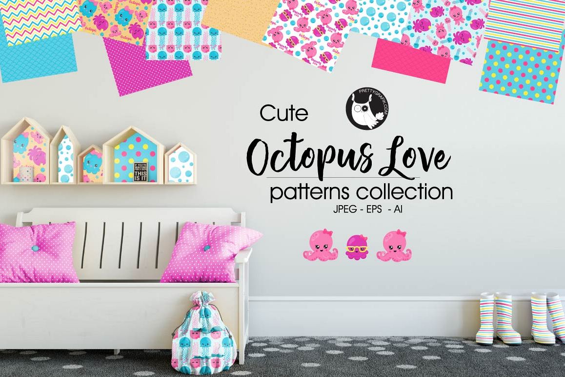 OCTOPUS-LOVE , digital papers example image 1